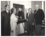 President Ernest Stone, Hugh Merrill, and Others with Painting of Judge Pelham Jones Merrill by Opal R. Lovett