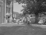 Students Across Campus, 1950s Campus Scenes 44 by Opal R. Lovett