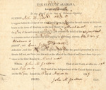 Court Document | State vs. Carr Jeffers, Summons for John Hughs, November 1847 by John M. Jackson
