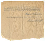 Document | Mailing Certificate, c.1945 by Gardner S. Singleton