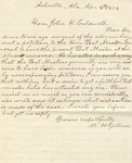 Correspondence | Letter from M.H. Zellner to John Henry Caldwell, April 1874 by M.H. Zellner