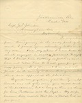 Correspondence | Letter from John Henry Caldwell to Capt. Joseph F. Johnston, March 1890