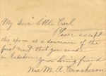 Correspondence | Note from Mrs. M.A. Crocheson to Carl Lay, Jr., May 1912
