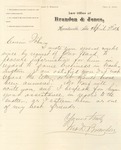 Correspondence | Letter from John Brandon to John Henry Caldwell, April 1876 by John Brandon