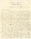 Correspondence | Letter from John M. Caldwell to John Henry Caldwell, April 1876 by John M. Caldwell