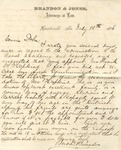 Correspondence | Letter from John Brandon to John Henry Caldwell, July 1876 by John Brandon