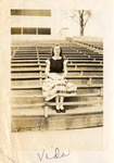 Vida McElrath, circa 1948 Student in Stadium Stands by unknown