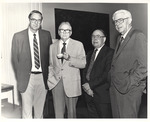 Presidents Harold McGee, Houston Cole, Theron Montgomery, and Ernest Stone, circa 1986 by William Edward Hill
