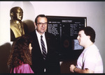 President Harold McGee with Students Inside Bibb Graves Hall, circa 1986 by William Edward Hill