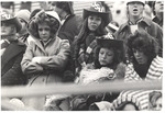 Group of Female Students Wearing JSU Cowboy Hats in Football Stands, circa 1980s by unknown
