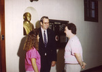 President Harold McGee with students inside Bibb Graves Hall by unknown