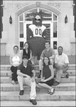 Students and Cocky on Steps of Bibb Graves Hall, circa 2004 by unknown