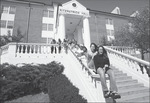 Students Along Fitzpatrick Hall Railing, circa 2005 by unknown