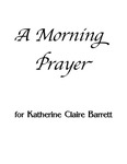 Vocal & Choral | A Morning Prayer