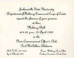 JSU ROTC Military Ball Invitation, March 1989. by JSU Reserve Officers’ Training Corps.