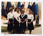 JSU ROTC, circa 1986 Sponsors in Front of Flag Display by unknown