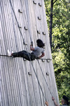 Individual Rappelling Down ROTC Rappel Tower 1, circa 1985 by unknown