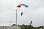 Sky Divers Land in Football Stadium, 2003 Preview Day 1 by Steve Latham