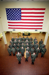 Group Beneath Flag, 2001 ROTC Battalion by Steve Latham