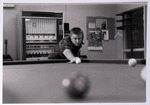 ROTC Cadet Playing Pool In Rowe Hall Lounge, circa 1980s by unknown